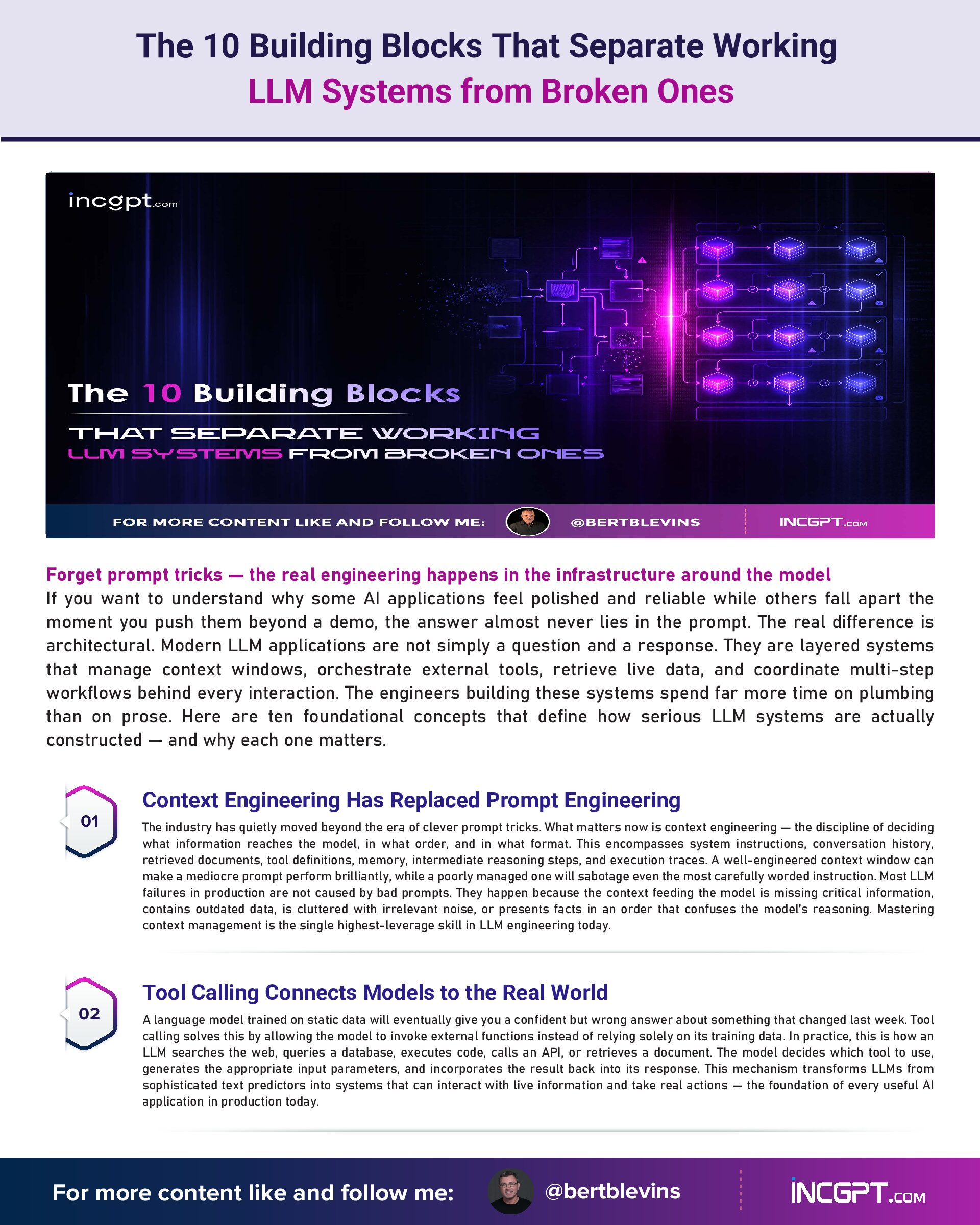 The 10 Building Blocks That Separate Working LLM Systems from Broken Ones