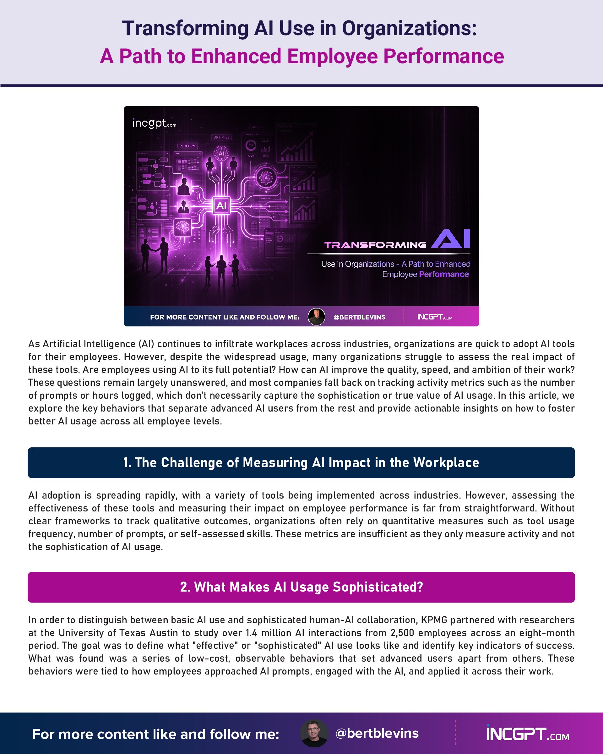 Transforming AI Use in Organizations A Path to Enhanced Employee Performance