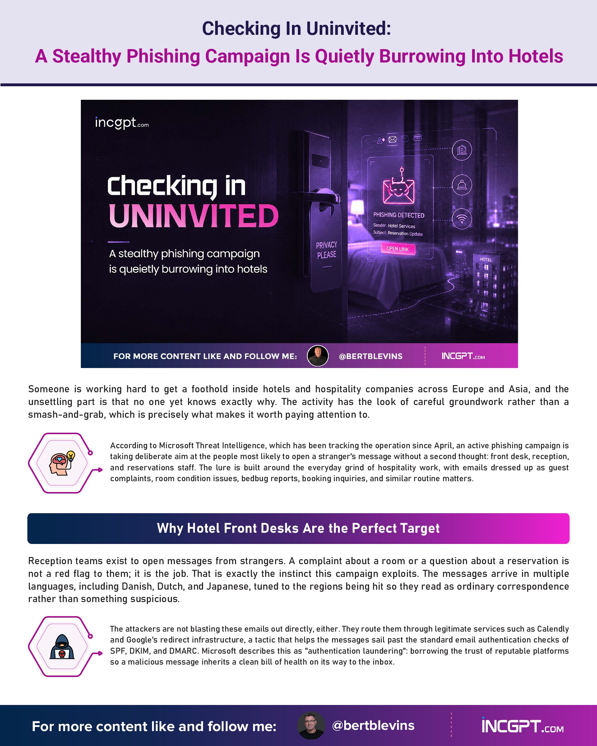 Checking In Uninvited A Stealthy Phishing Campaign Is Quietly Burrowing Into Hotels