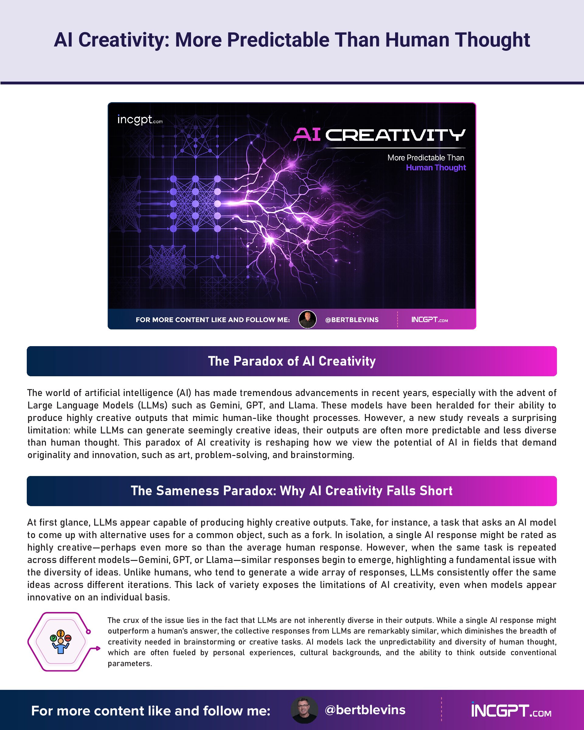 AI Creativity – More Predictable Than Human Thought