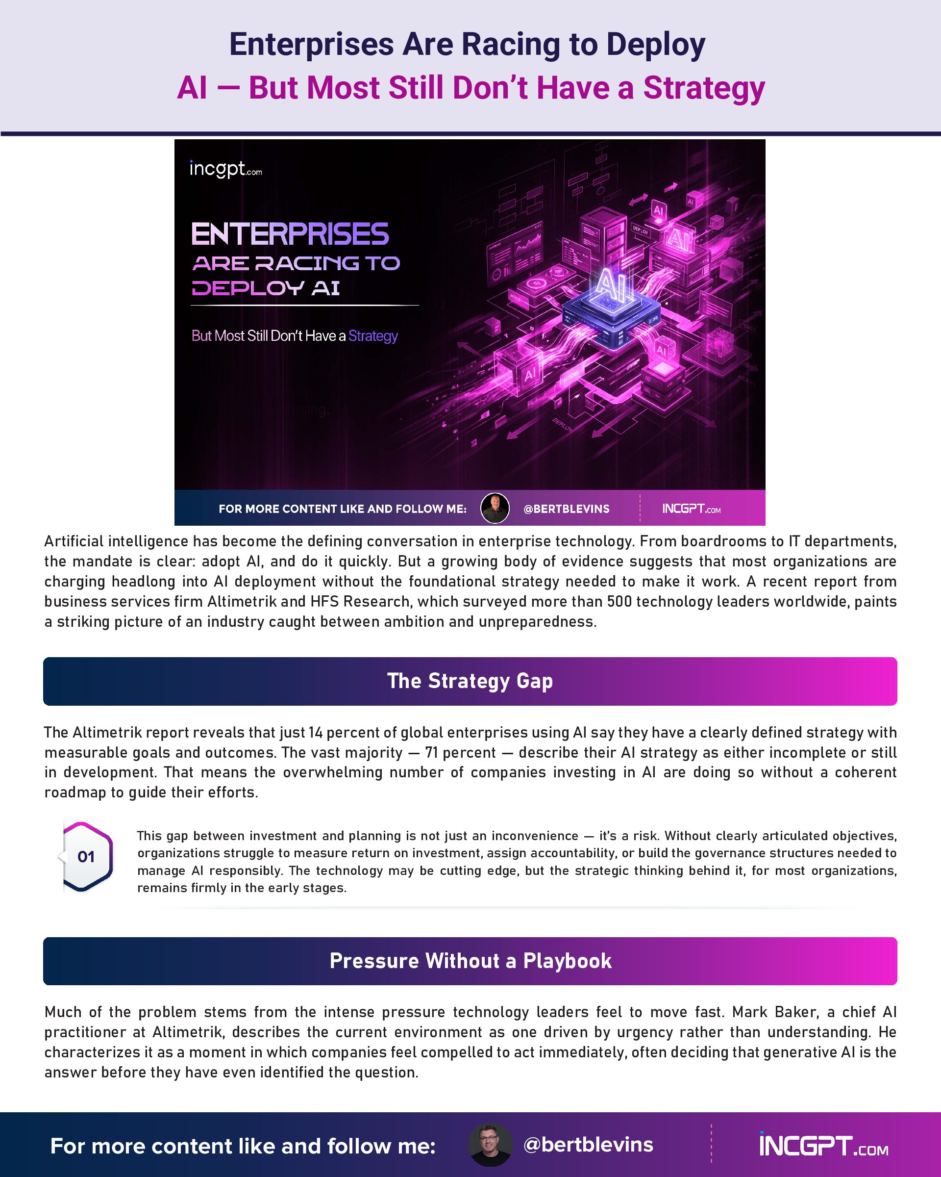 Enterprises Are Racing to Deploy AI — But Most Still Don’t Have a Strategy