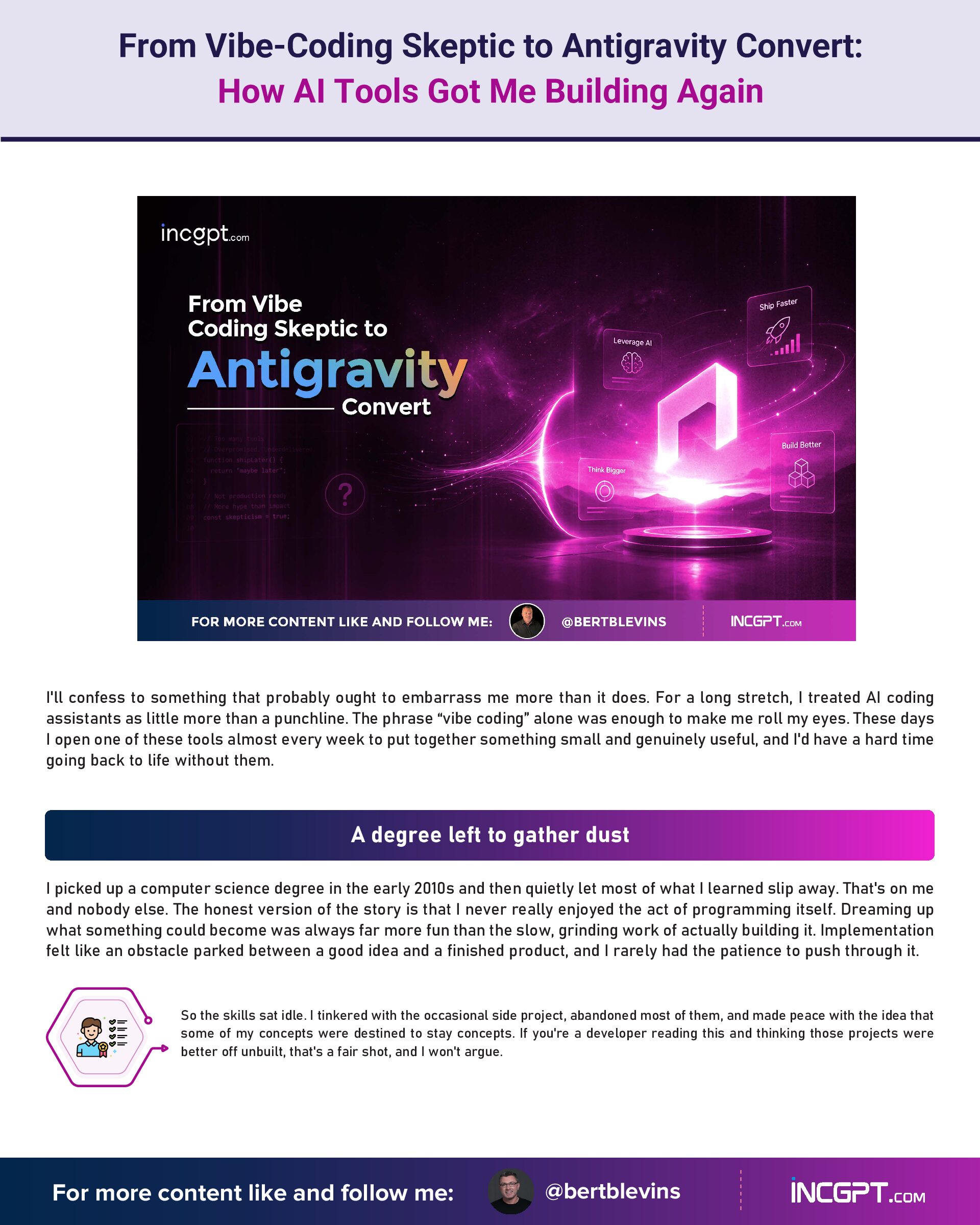 From Vibe-Coding Skeptic to Antigravity Convert How AI Tools Got Me Building Again